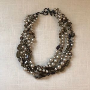 Pearl choker necklace with a little bling!